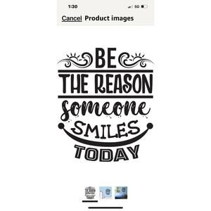 - Be The Reason Someone Smiles Today - Large Inspirational Wall Decal Motivat...